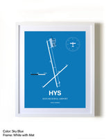 Hays Regional Airport framed wall art in white frame with mat