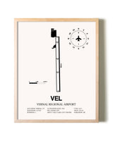 Vernal Regional Airport framed wall art in white frame