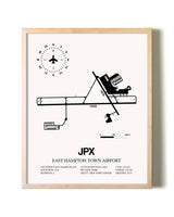 East Hampton Town Airport framed wall art in white frame