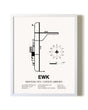 Newton City / County Airport airport map poster in oak frame