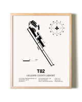 Gillespie County Airport framed wall art in white frame