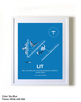 Bill and Hillary Clinton National Airport/Adams Field framed wall art in white frame with mat