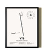 Framed Shelburne Airport wall art poster in black frame
