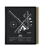 Unframed Southern Wisconsin Regional Airport map print poster