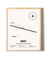 Anderson Lake Airport framed wall art in white frame