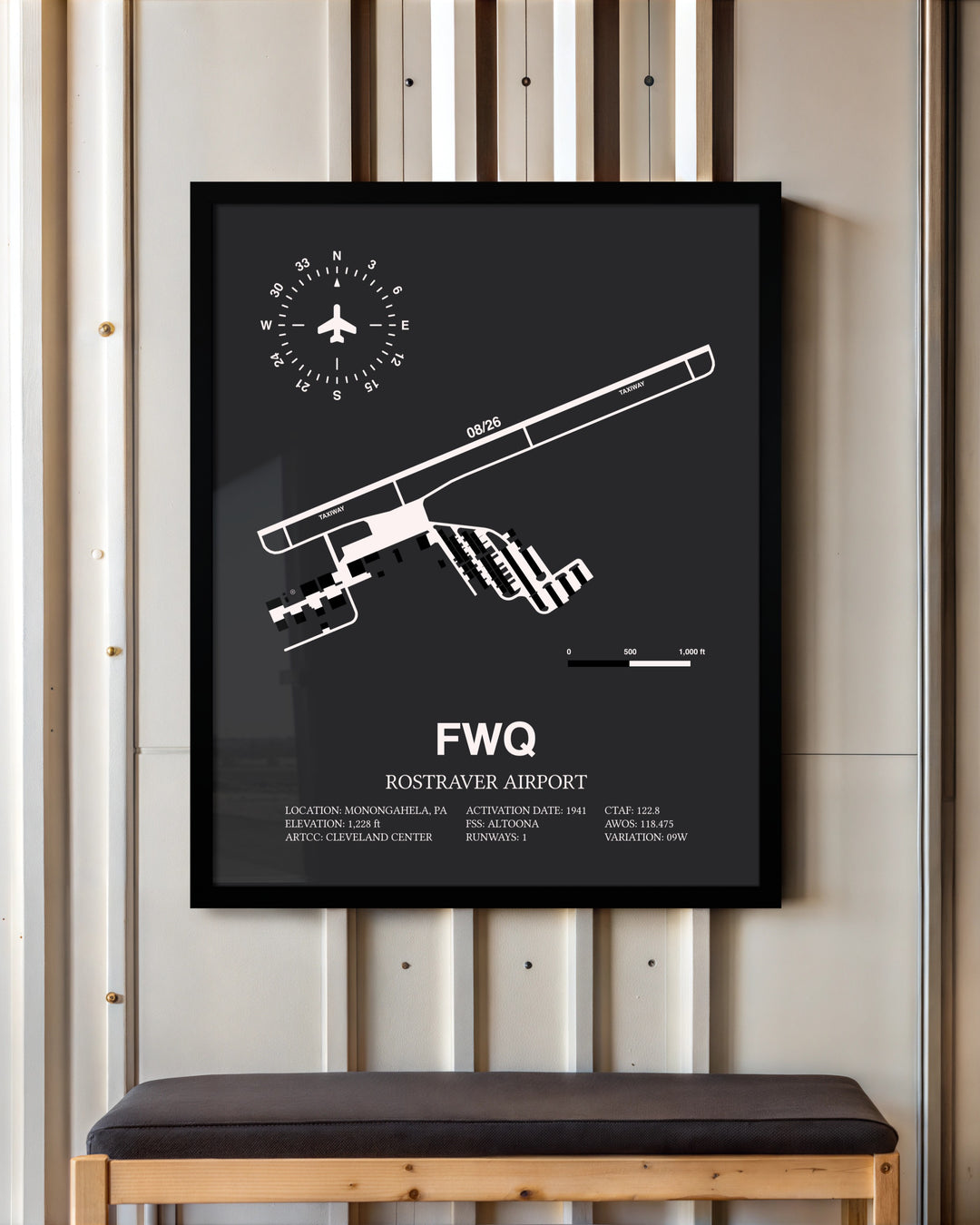 Frame color options for Rostraver Airport Wall Art