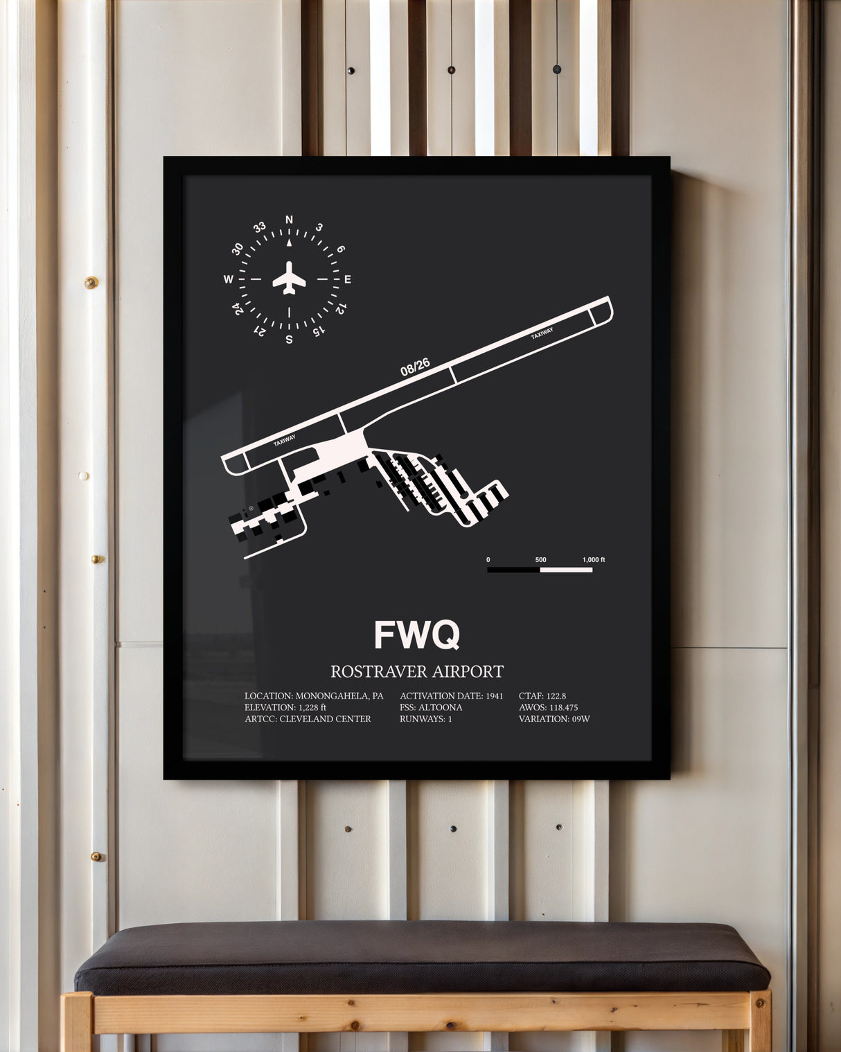 Frame color options for Rostraver Airport Wall Art