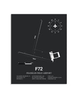 Gray Framed Franklin Field Airport layout wall art poster
