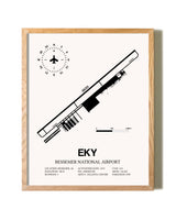 Bessemer National Airport framed print in natural wood frame