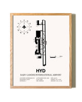 Rajiv Gandhi International Airport framed print in natural wood frame