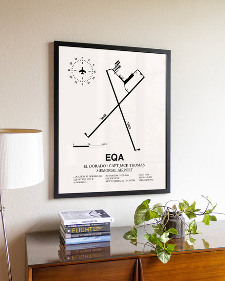 El Dorado / Captain Jack Thomas Memorial Airport aviation wall décor in black wood frame