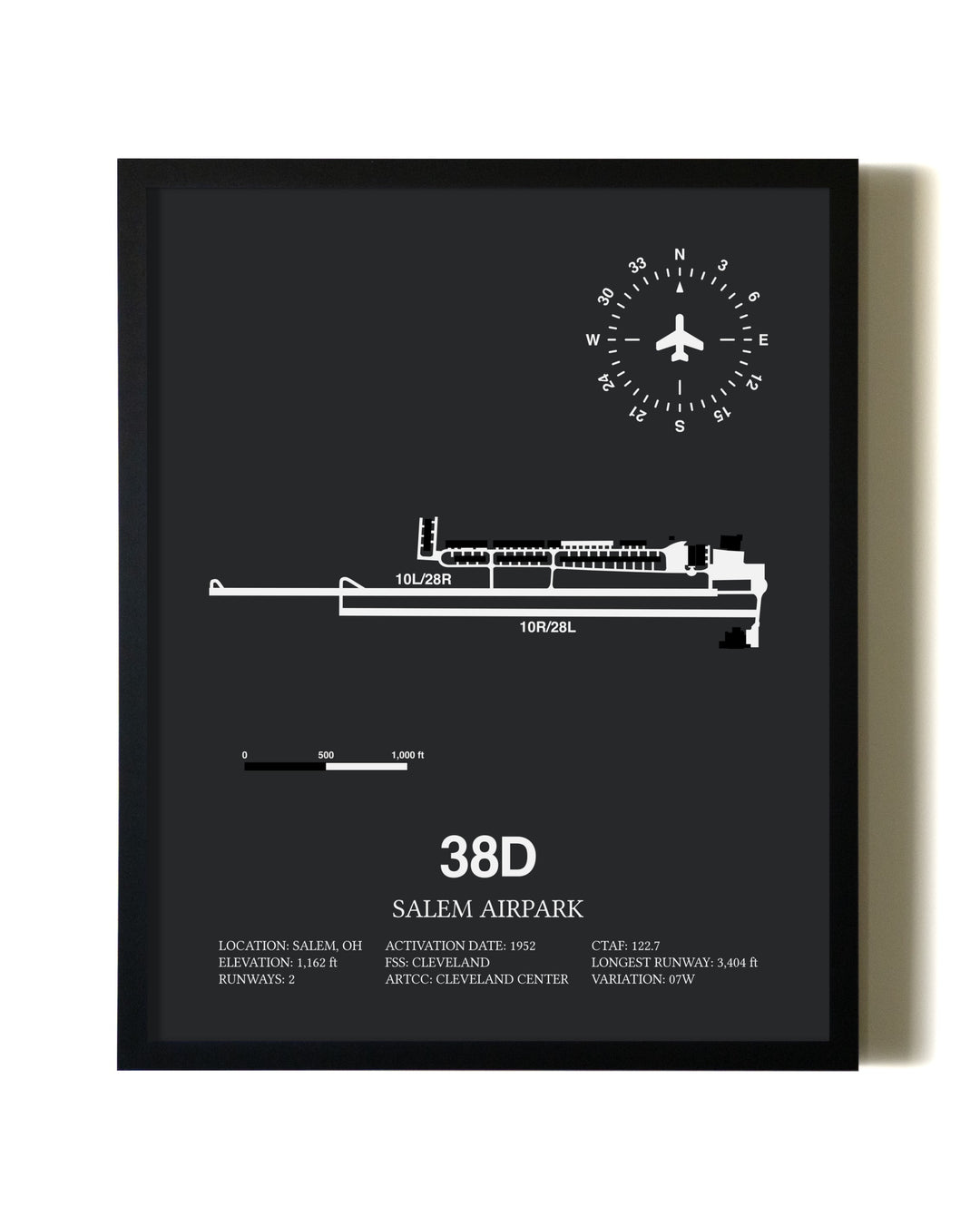Unframed Salem Airpark map print poster