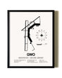 Framed Greenwood-Leflore Airport wall art poster in black frame