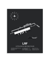 Gray Framed Little Rock Air Force Base layout wall art poster