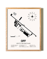Offutt Air Force Base framed print in natural wood frame