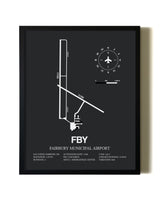 Unframed Fairbury Municipal Airport map print poster