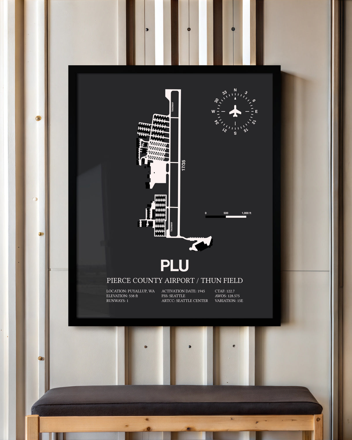 Frame color options for Pierce County Airport / Thun Field Wall Art