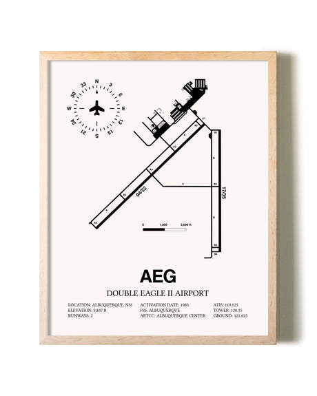 Double Eagle II Airport framed wall art in white frame