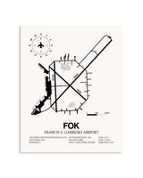 Gray Francis S. Gabreski Airport framed poster displayed in an airplane hangar