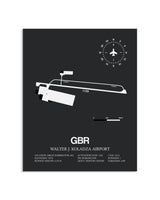 Gray Framed Walter J. Koladza Airport layout wall art poster