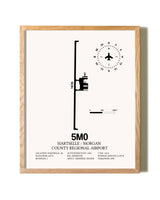 Hartselle / Morgan County Regional Airport framed print in natural wood frame