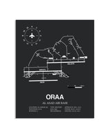 Gray Framed Al Asad Air Base layout wall art poster