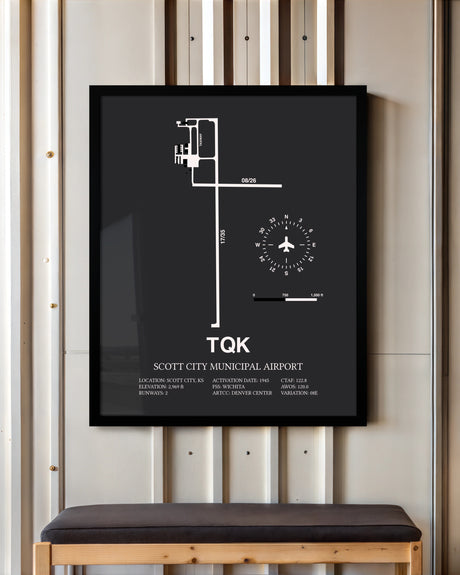 Frame color options for Scott City Municipal Airport Wall Art