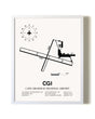 Cape Girardeau Regional Airport airport map poster in oak frame