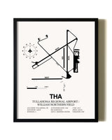 Framed Tullahoma Regional Airport / William Northern Field wall art poster in black frame