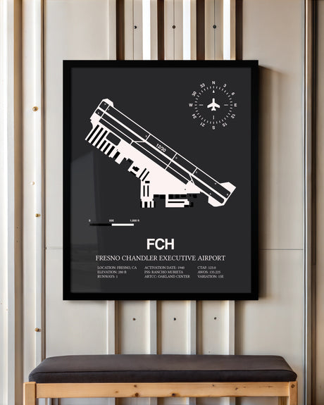 Frame color options for Fresno Chandler Executive Airport Wall Art