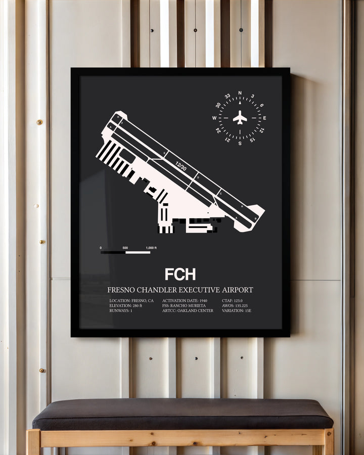 Frame color options for Fresno Chandler Executive Airport Wall Art