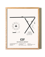 Brodhead Airport framed print in natural wood frame
