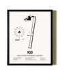 Framed Kent State University Airport wall art poster in black frame