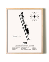 Leesburg Executive Airport framed wall art in white frame