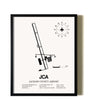Framed Jackson County Airport wall art poster in black frame