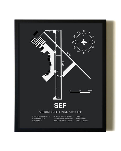 Unframed Sebring Regional Airport map print poster