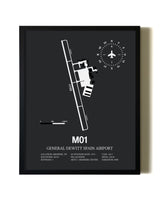 Unframed General Dewitt Spain Airport map print poster
