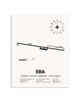 Gray Elbert County Airport-Patz Field framed poster displayed in an airplane hangar