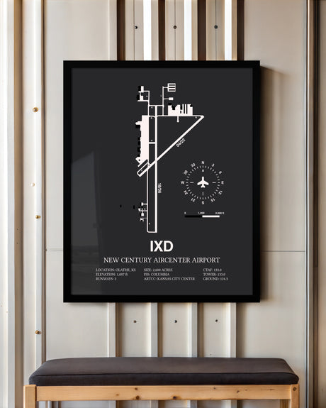 Frame color options for New Century Aircenter Airport Wall Art