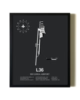 Unframed Rio Linda Airport map print poster