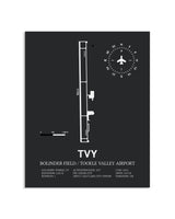 Gray Framed Bolinder Field / Tooele Valley Airport layout wall art poster