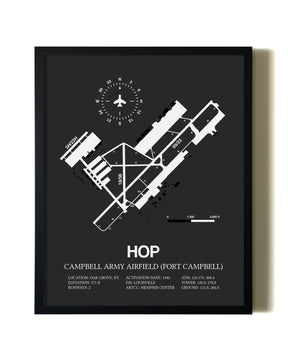 Unframed Campbell Army Airfield (Fort Campbell) map print poster