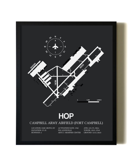 Unframed Campbell Army Airfield (Fort Campbell) map print poster