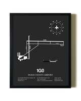Unframed Wood County Airport map print poster