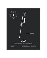 Gray Framed Caledonia County Airport layout wall art poster