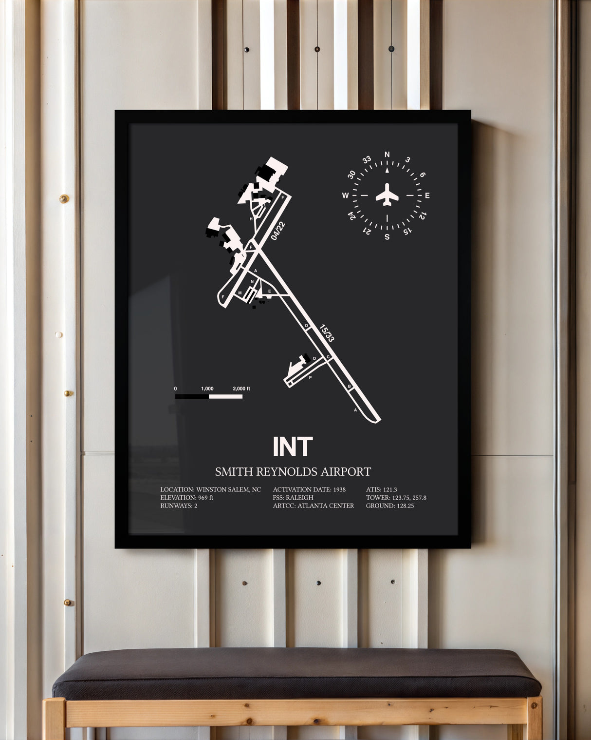 Frame color options for Smith Reynolds Airport Wall Art