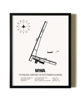 Framed Veterans Airport Of Southern Illinois wall art poster in black frame