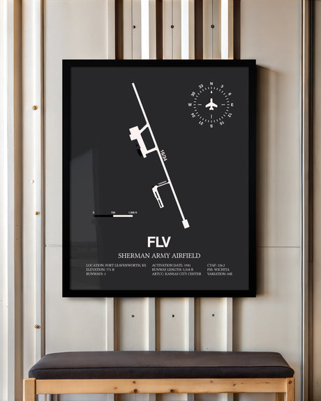 Frame color options for Sherman Army Airfield Wall Art