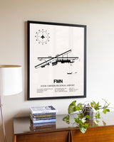 Four Corners Regional Airport aviation wall décor in black wood frame