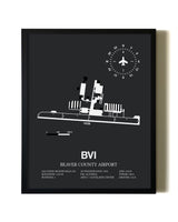 Unframed Beaver County Airport map print poster